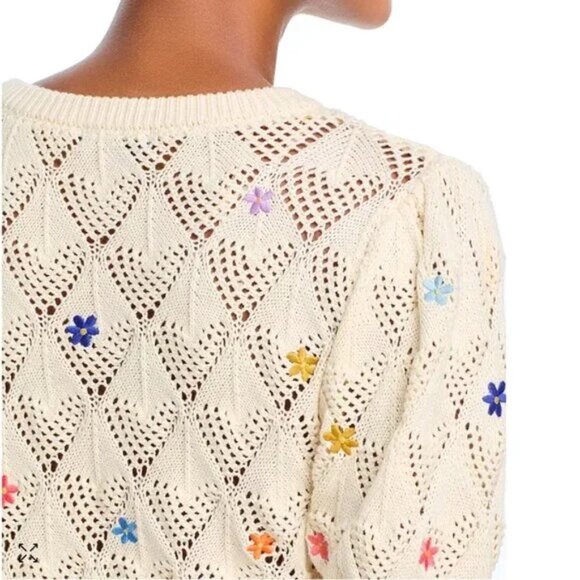 &Merci Flower Embroidered Sweater Multi Floral - Size L - Picture 4 of 4